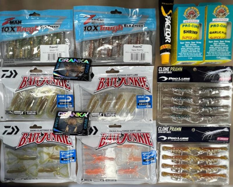 A selection of some of the most productive crustacean and curly tail baits for targeting bream this winter. Don't forget to jazz up your offering with a dab of scent - photo © Fisho's Tackle World