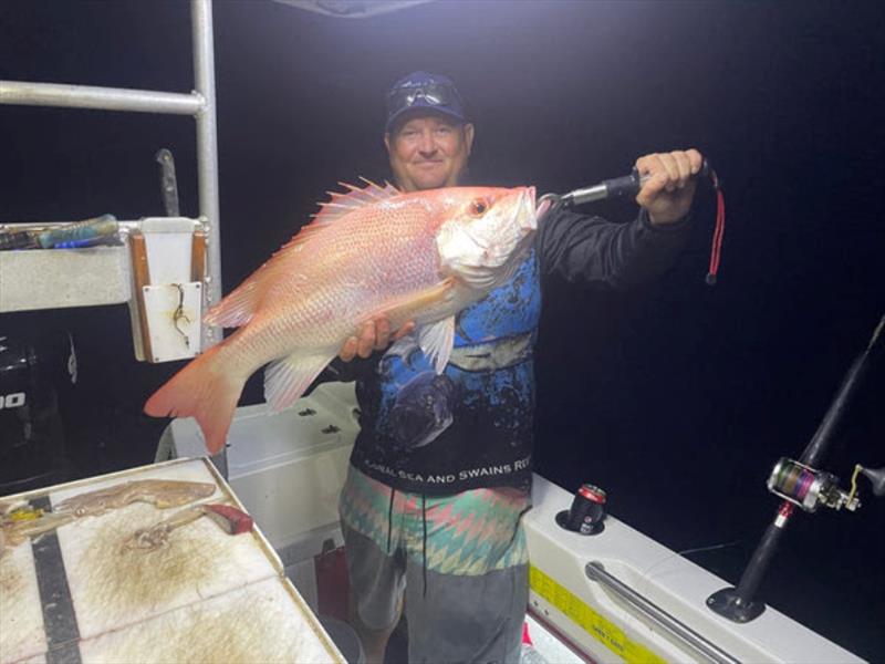 Resting the deep drop gear and deploying the conventional tackle after dark paid dividends for Chris with a nice nanny - photo © Fisho's Tackle World