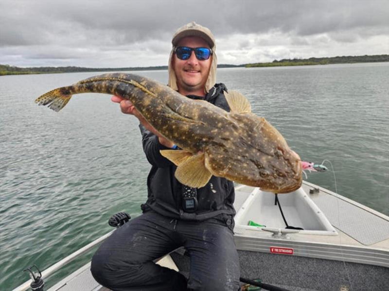 Jacko's been at it again. Quality flathead are a regular feature of the straits fishery at present photo copyright Fisho's Tackle World taken at  and featuring the Fishing boat class