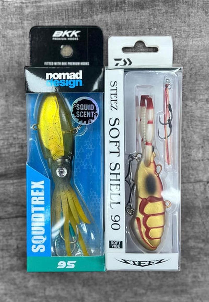 The 32 gram Nomad Squidtrex and the 19 gram Daiwa Soft Shell vibe both have their place inshore. Test 'em on the snapper and see which one they prefer - photo © Fisho's Tackle World