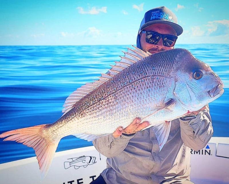 Coxy snared a snapper during a recent glass-out. Winter fishing certainly has its appeal - photo © Fisho's Tackle World