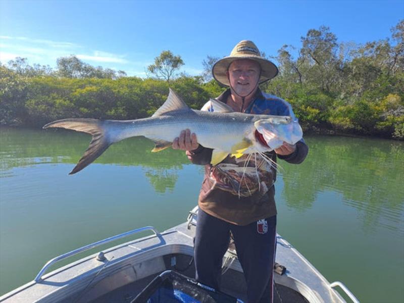 King threadfin have been popular targets of late. Kristen enjoyed the battle with this one - photo © Fisho's Tackle World