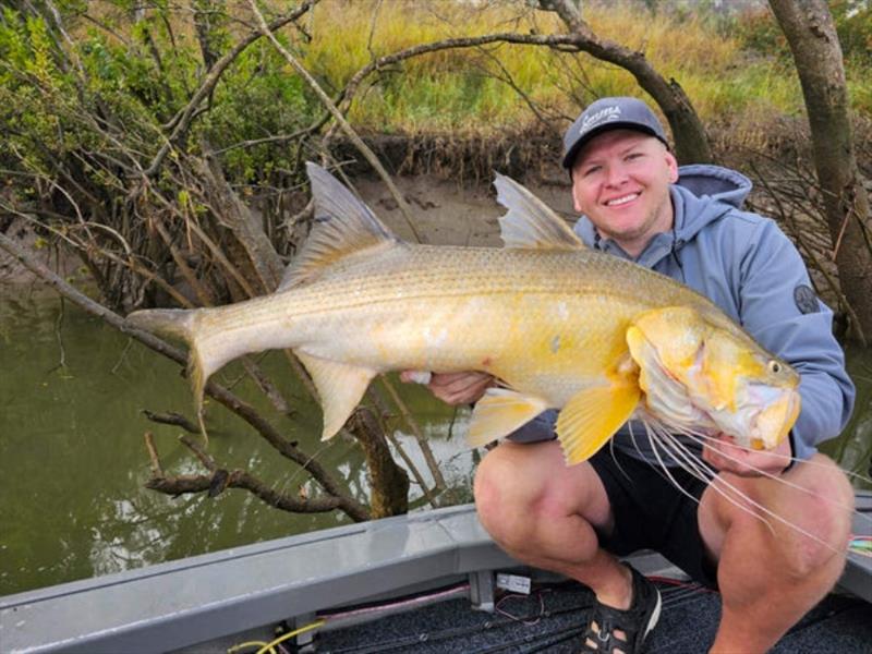 Logan with a victim of the Daiwa Steez Soft Shell vibe - photo © Fisho's Tackle World