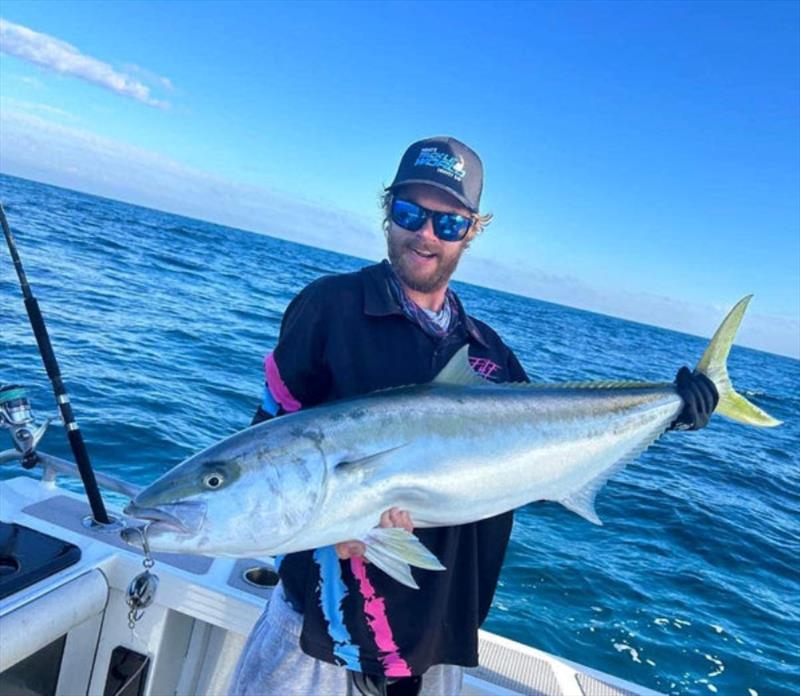 Kyle shifted focus from deepwater jigging to topwater and landed this ripper kingy - photo © Fisho's Tackle World
