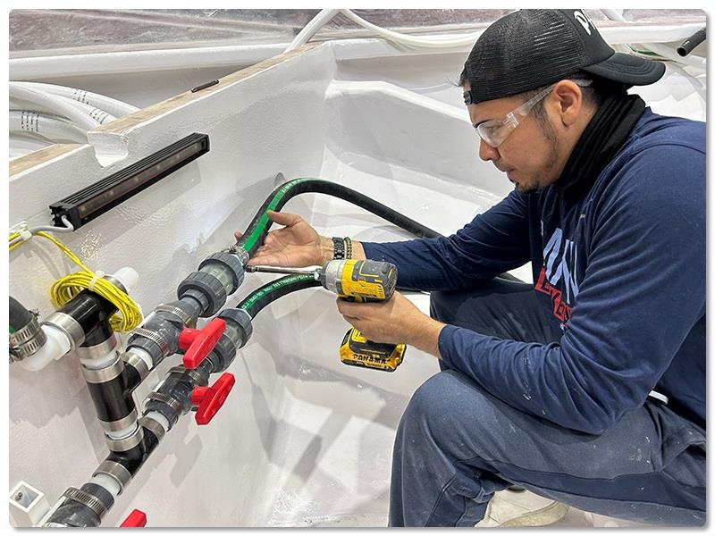 Mechanic Juan Rivera - photo © Viking Yachts