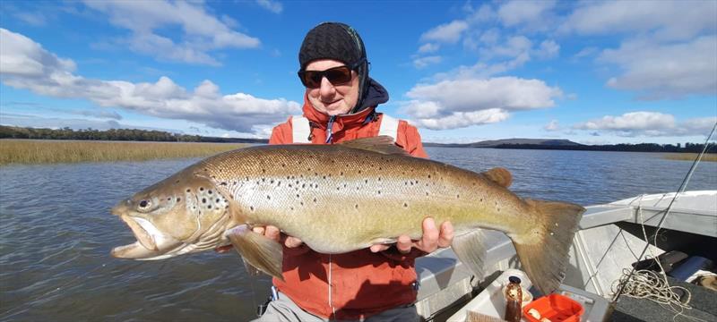 Alan Williams with an 11lber caught out of Crescent opening weekend - photo © Spot On Fishing Hobart