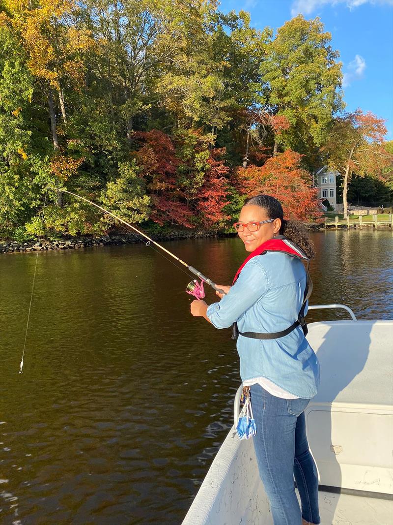 Wearing a life jacket is important for fall fishing and boating. After an accidental overboard in cold waters, it could buy you just enough time to help you safely get back aboard photo copyright Boat Owners Association of The United States taken at  and featuring the Fishing boat class