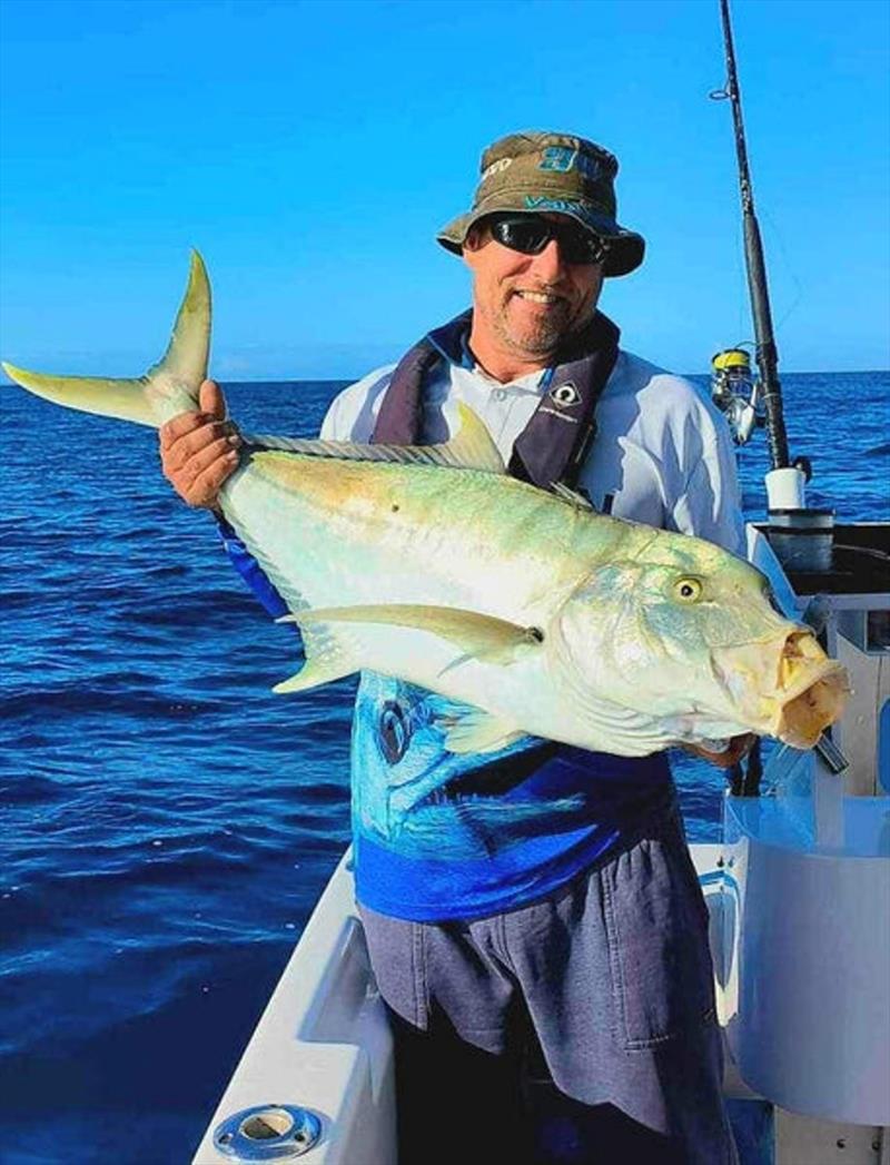 Golden trevally can be found all over Hervey Bay. If your 'snapper' keeps thumping its tail constantly, chances are its a Trevor - photo © Fisho's Tackle World