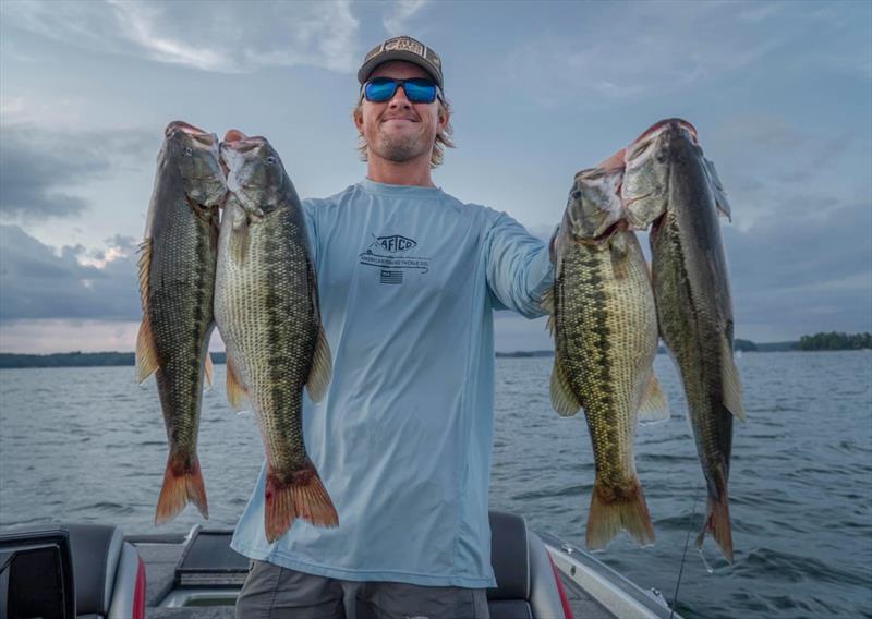 2023 All-American champ Emil Wagner shows off some of Lanier's hefty spotted bass photo copyright Emil Wagner taken at  and featuring the Fishing boat class