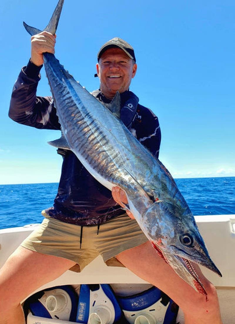 Spaniards are still possible from the northern bay. Warming waters will see some move closer inshore too. This one was caught by a Hot Reels Charter client - photo © Fisho's Tackle World