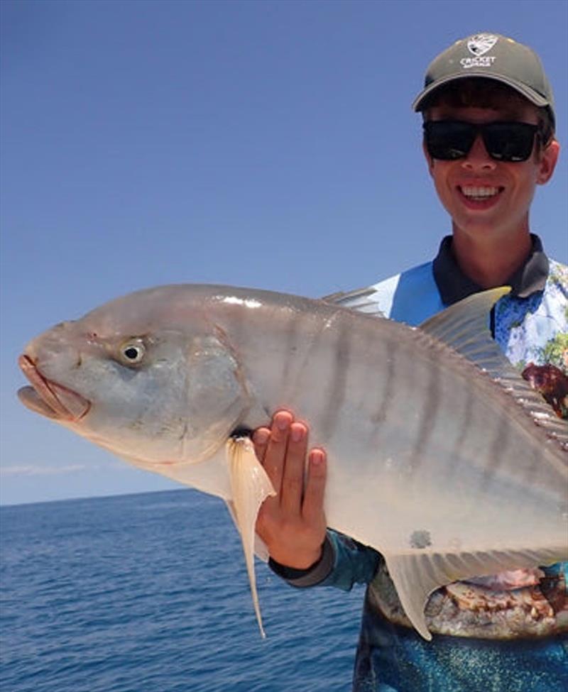 Jacko Kelly had a ball out with his brother and old man this week. Tri Ton put them on the fish and the lads lapped it up - photo © Fisho's Tackle World