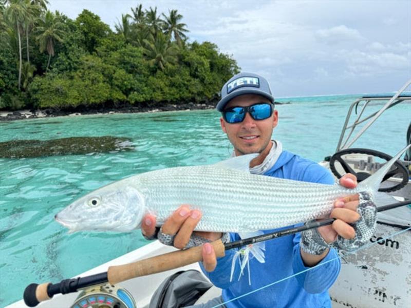 What a backdrop for a day's fishing on the flats. Aitutaki lived up to expectations for Dane and Christie, but the weather did not - photo © Fisho's Tackle World