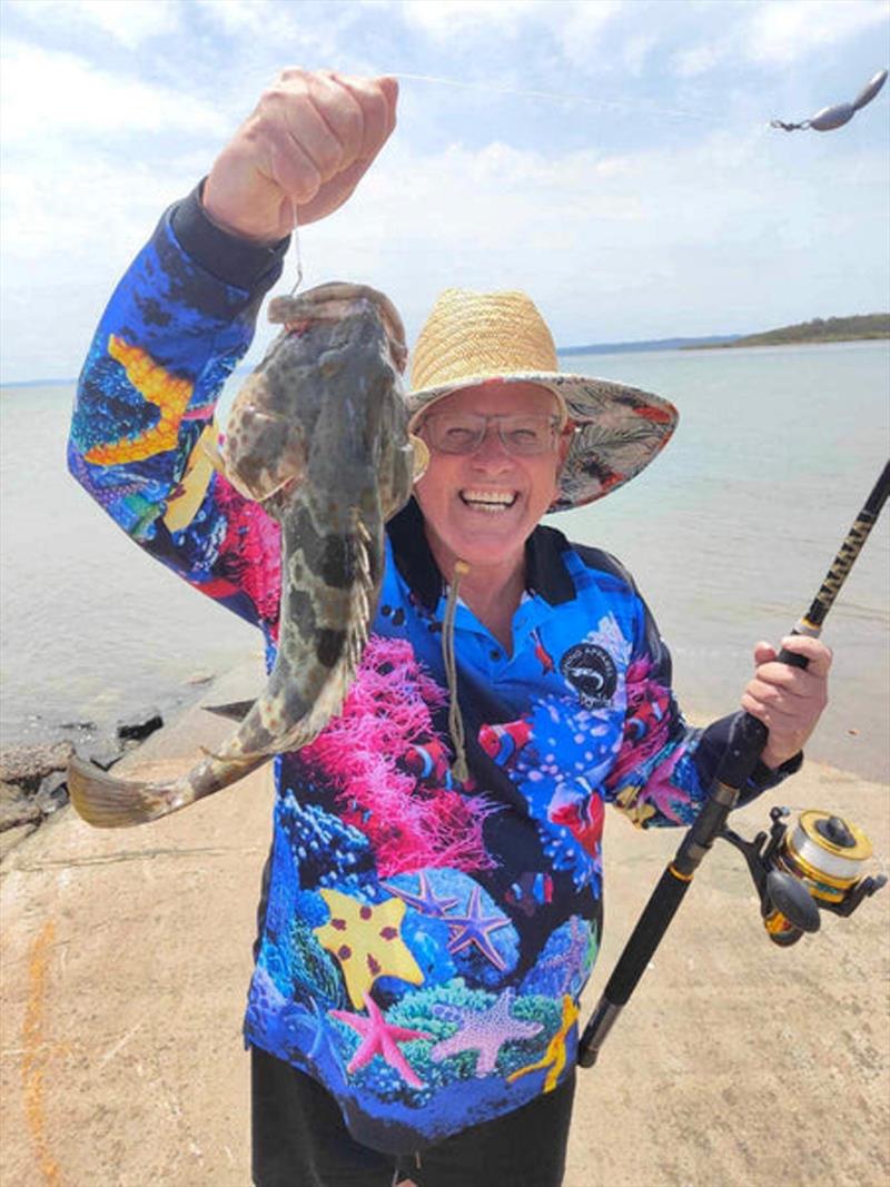 Estuary cod abound wherever there is rock, reef or structure - even boat ramps. Peter Black was chuffed with this recent catch - photo © Fisho's Tackle World