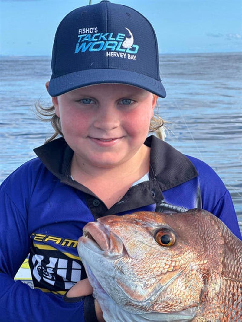 Ollie Pearce has been out with his dad catching snapper offshore again. Many grounds wide of the Wide Bay bar are home to snapper and pearlies at this time - photo © Fisho's Tackle World