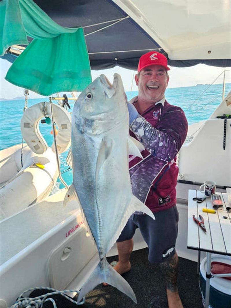 This GT proved to be a handful for Troy Codey whilst cruising the bay. Their numbers will increase inshore as it heats up photo copyright Fisho's Tackle World taken at  and featuring the Fishing boat class