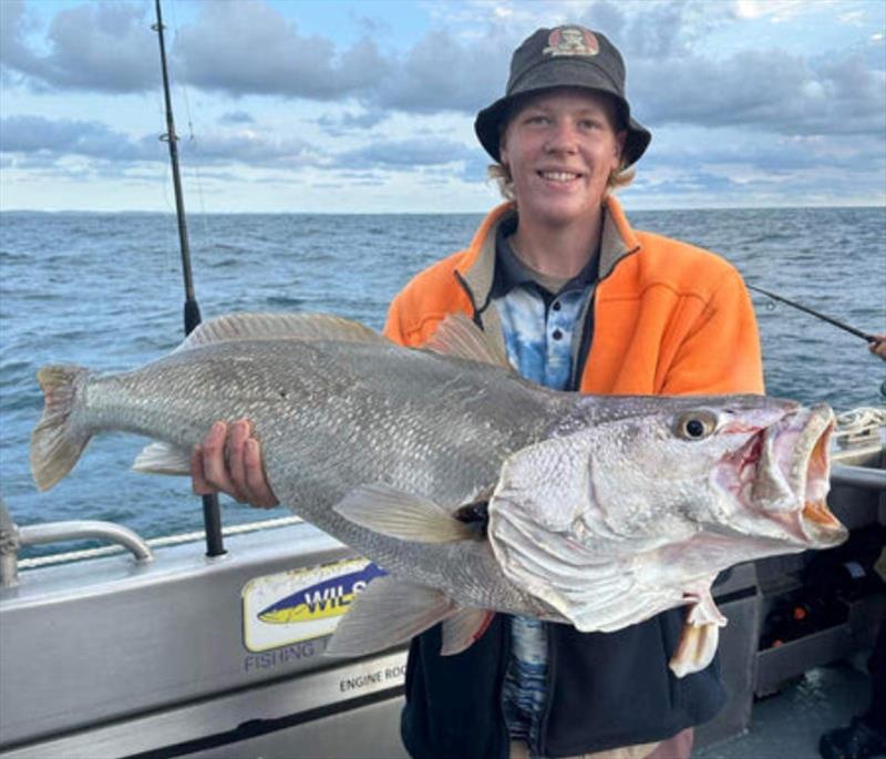 Now, that's a ripper jewie for a Double Island Point Fishing Charters client. These fish are more common than you might think offshore of Wide Bay bar - photo © Fisho's Tackle World