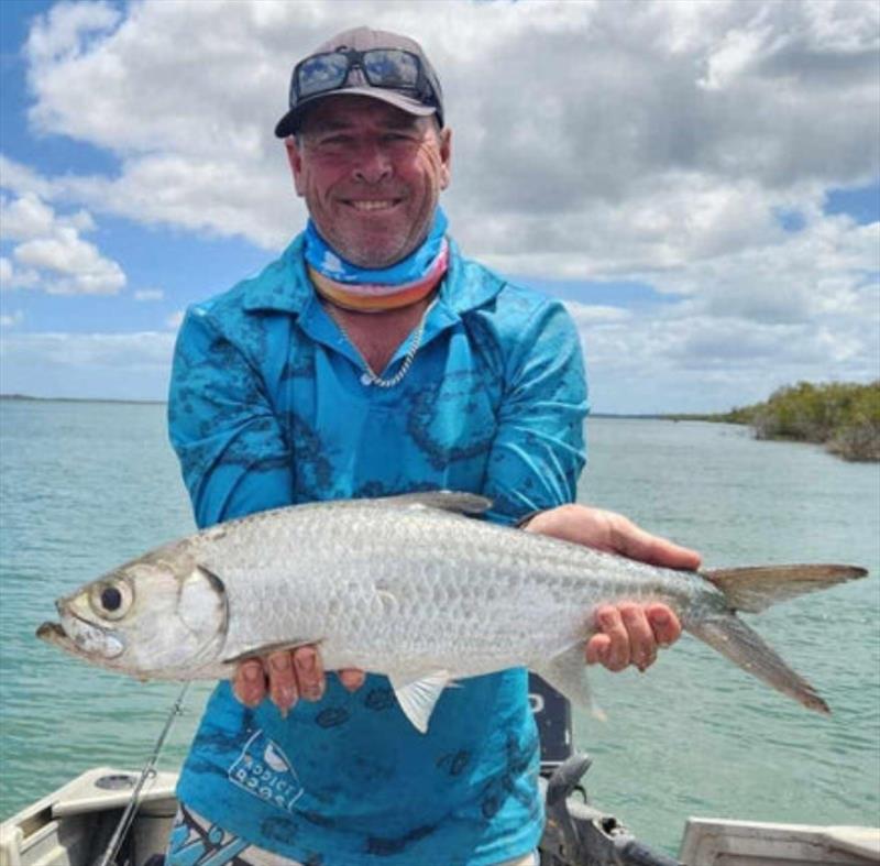 Big tarpon are a laugh a minute, and quite the acrobats, as Matt Cawley found out recently - photo © Fisho's Tackle World