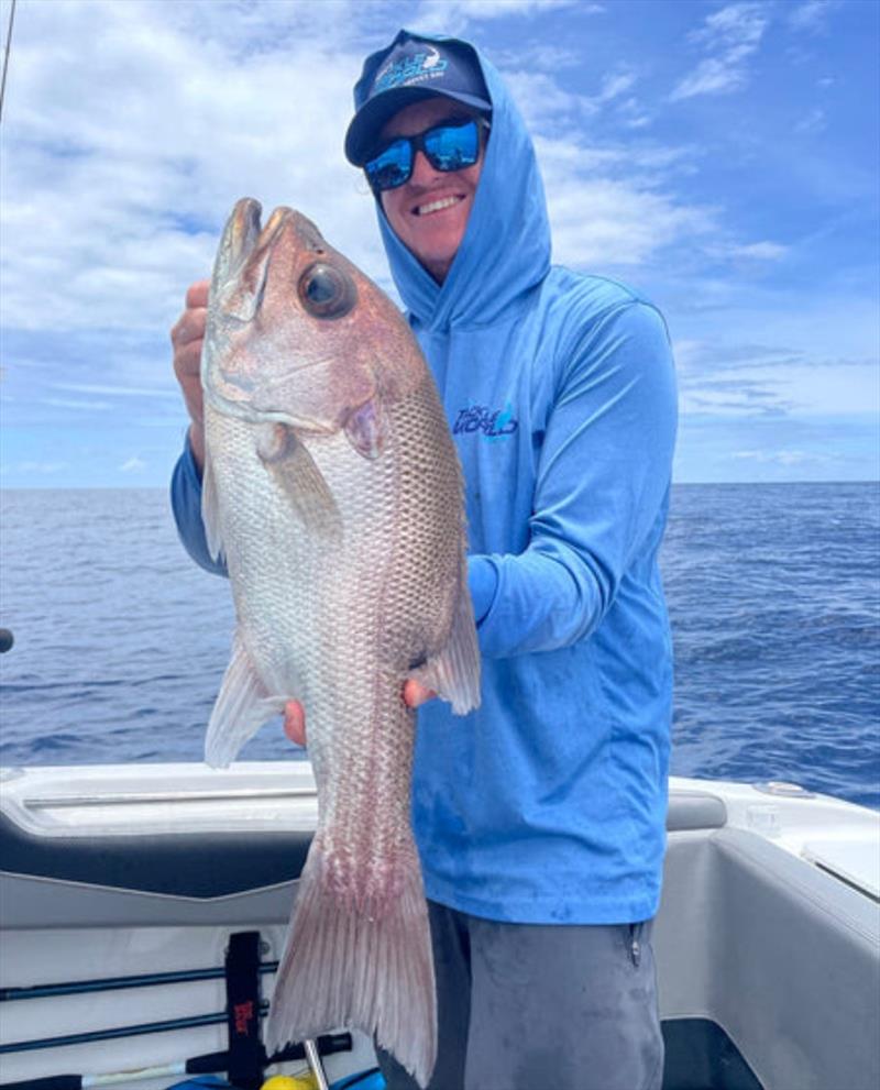 Tom enjoyed a day out with Kyle across Breaksea Spit. The pearlies bit well in glamourous conditions - photo © Fisho's Tackle World