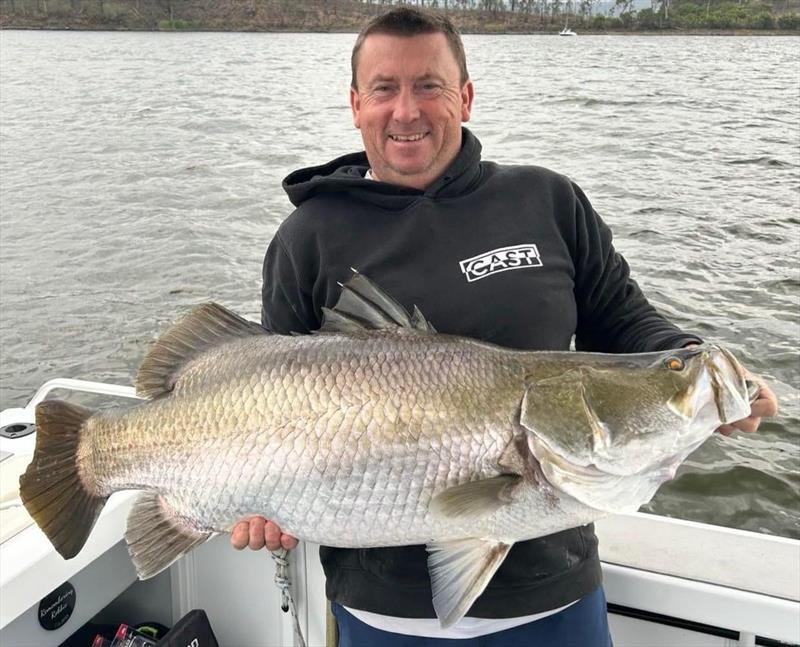 So close - Brett's Mondy barra went 99.9cm - photo © Fisho's Tackle World