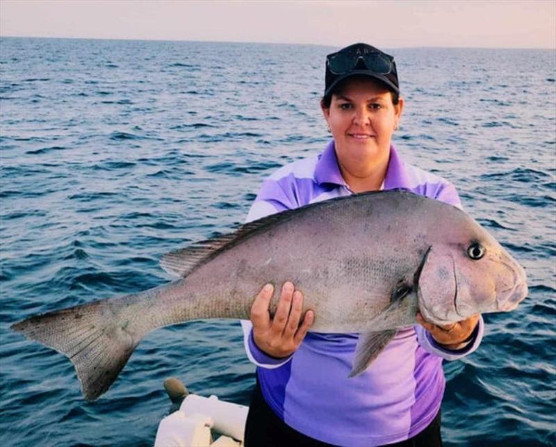 Amanda got stretched by this hard-pulling blackall last week. They grow big in these parts - photo © Fisho's Tackle World