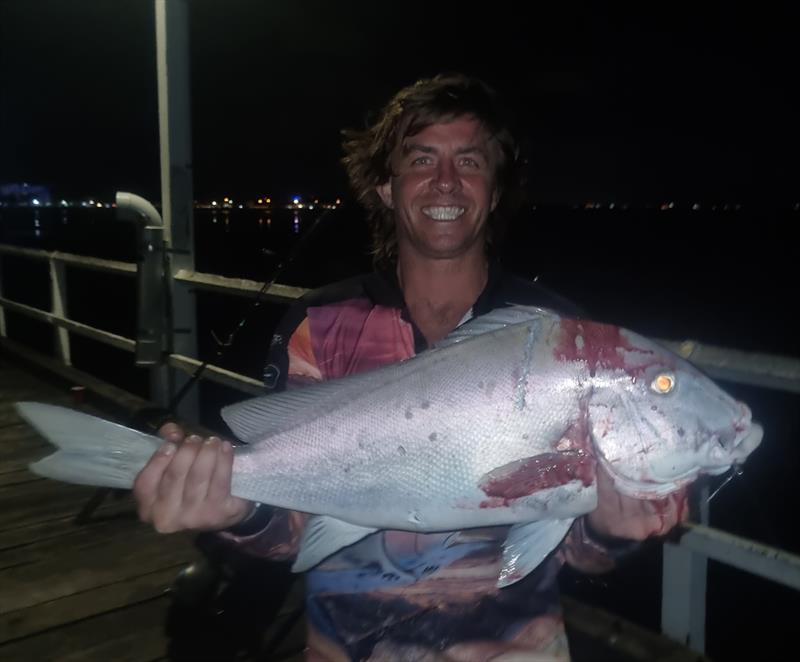 Blackall are most active after dark. Tim's fish is proof you can catch them from the pier - photo © Fisho's Tackle World