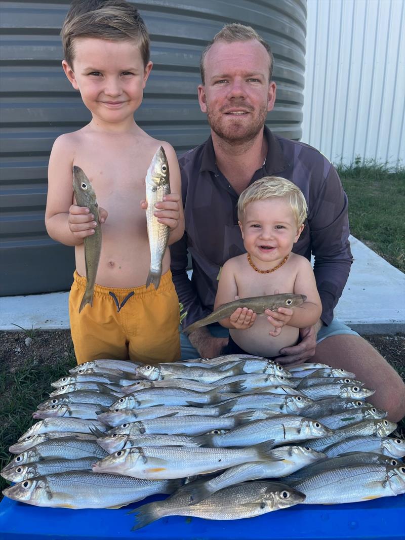 Andrew and the kids had an absolute ball hauling in this terrific feed of 'ting this week. A great catch from a local beach. Try this full moon if you wish - photo © Fisho's Tackle World