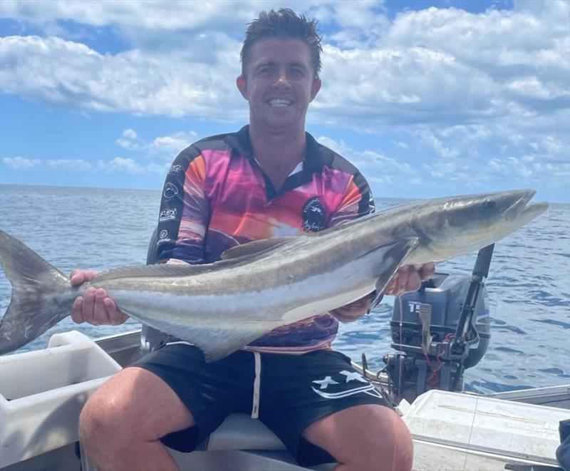 Tim O'Neill caught this cobia twice. The second time was after he cleaned it and dropped it and had to dive down after it (with sharks circling). Mad! - photo © Fisho's Tackle World