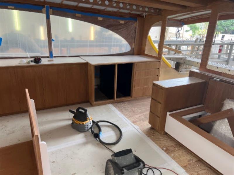 Hull #9 - Starboard salon joinery - photo © Michael Rybovich & Sons
