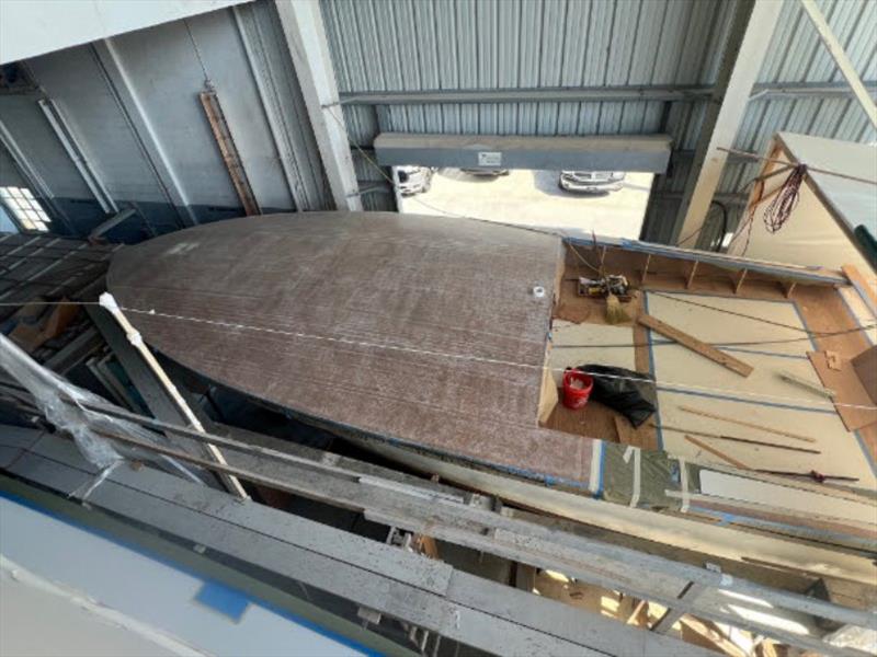 Hull #10 - Foredeck and side decks on and glassed - photo © Michael Rybovich & Sons