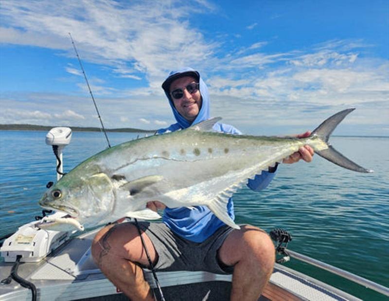Queenies are great fun. Jacko caught this one last weekend on a GULP Turbo Shrimp when it was supposed to be raining photo copyright Fisho's Tackle World taken at  and featuring the Fishing boat class