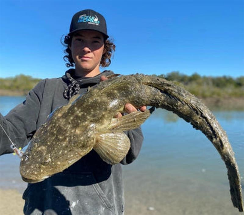 Max wandered the local creeks and picked up this ripper flatty - photo © Fisho's Tackle World