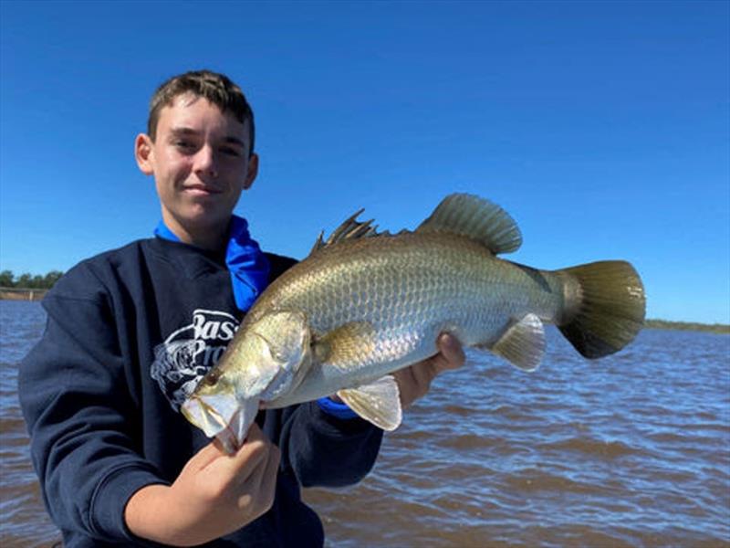James Muldoon managed a chunky Lenthalls barra, proving that the little lake's barra are still a viable target when it's cold - photo © Fisho's Tackle World
