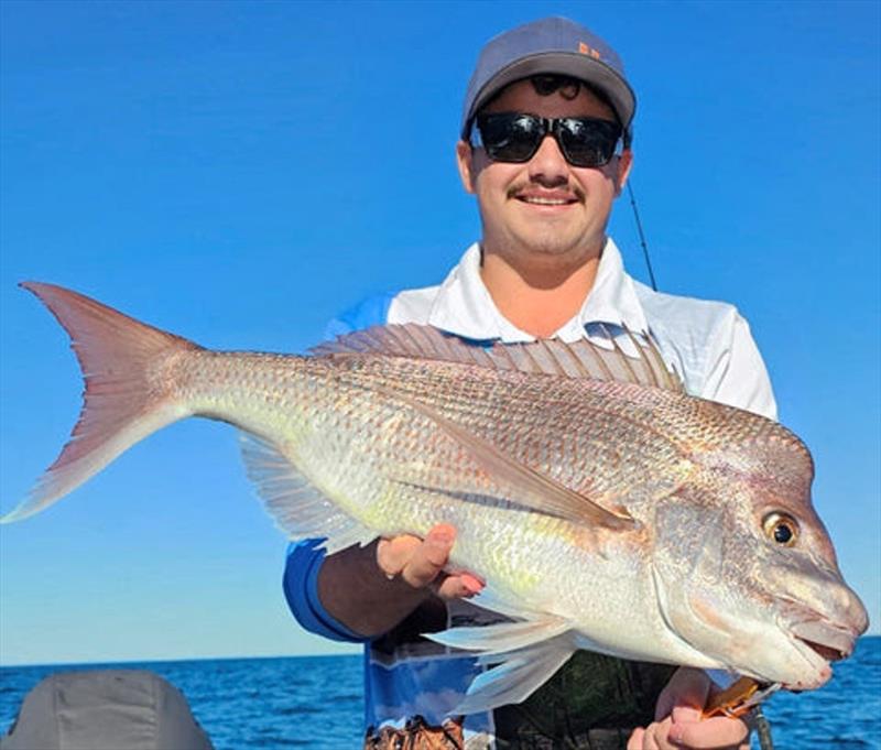 The snapper are in and on the chew, as Mitchell found out recently - photo © Fisho's Tackle World