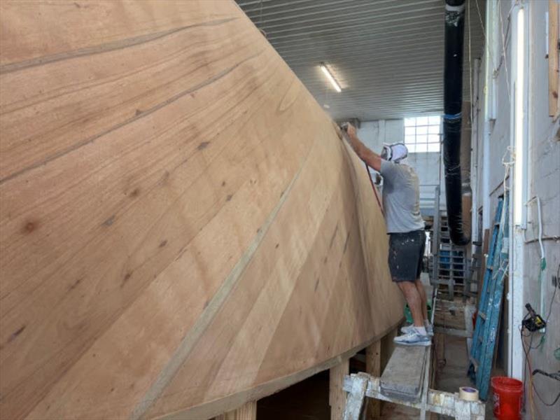 Hull #11 - Planking sanded - photo © Michael Rybovich & Sons