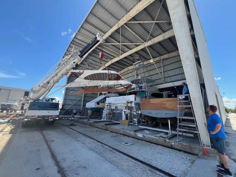 Hull #10 - Flying the deckhouse 1 - photo © Michael Rybovich & Sons