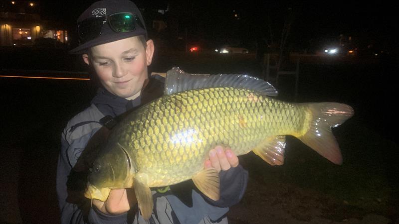 Max Stevens with carp photo copyright Victorian Fisheries Authority taken at  and featuring the Fishing boat class