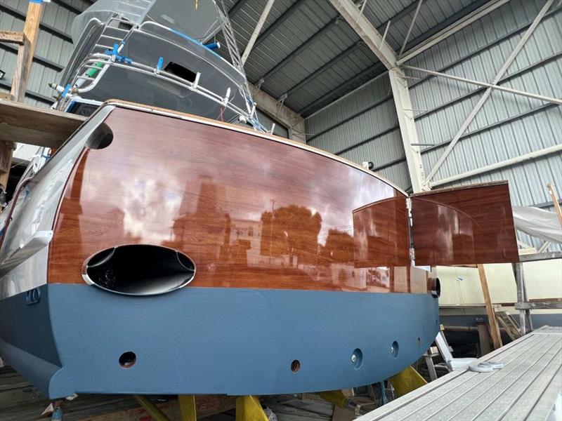 Hull #8 - Transom by Josh Everett - photo © Michael Rybovich & Sons