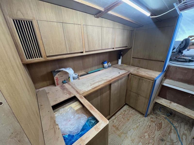 Hull #10 - Galley ready for brightwork photo copyright Michael Rybovich & Sons taken at  and featuring the Fishing boat class