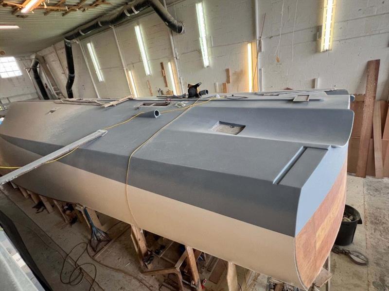 Hull #11 - Hull faired and primed - photo © Michael Rybovich & Sons