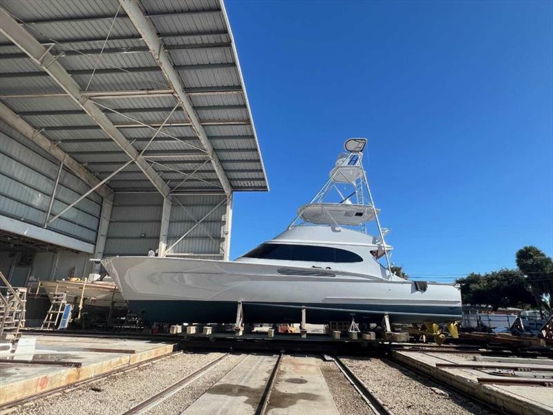 Hull #8 - Out of the shed for launch photo copyright Michael Rybovich & Sons taken at  and featuring the Fishing boat class