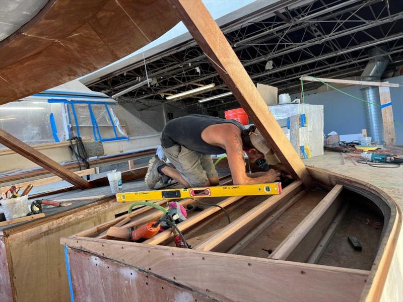 Hull #10 - Flipper framing helm dash - photo © Michael Rybovich & Sons