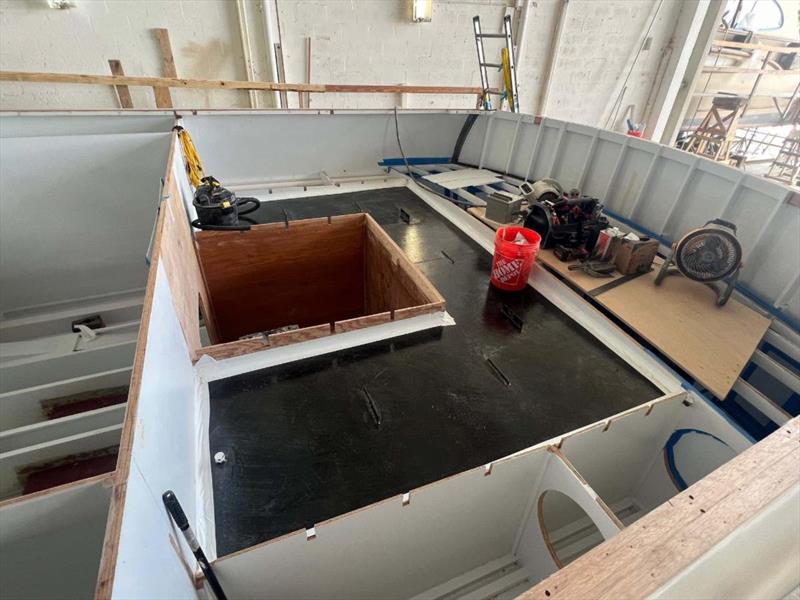 Hull #11 - Aft fuel tank installed - photo © Michael Rybovich & Sons