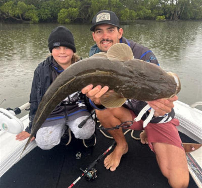 Jack is Greg's first mate and an absolute fishing weapon. He and Ollie slayed the Gold Coast flatties and had a ball photo copyright Fisho's Tackle World taken at  and featuring the Fishing boat class