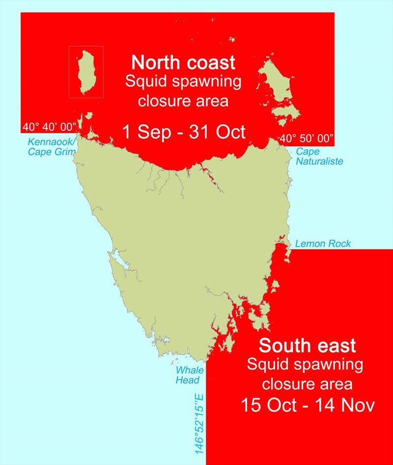 Squid spawning closure reminder - photo © Department of NRE Tasmania