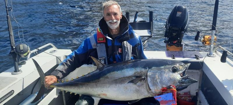 Nick Bax with a recent blue photo copyright Spot On Fishing Hobart taken at  and featuring the Fishing boat class