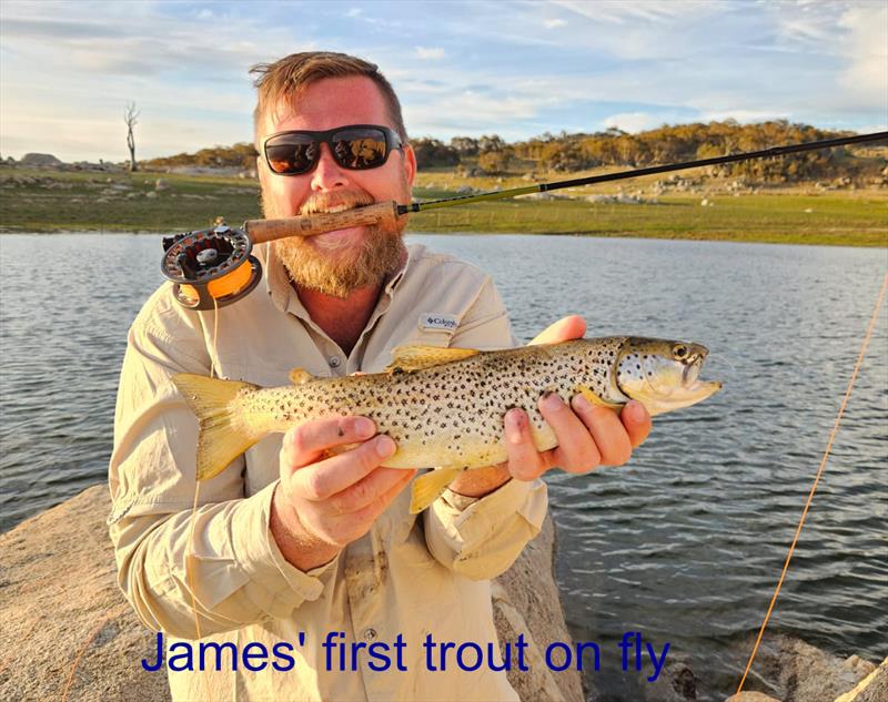 James' first trout on fly photo copyright Canberra Anglers Blog taken at  and featuring the Fishing boat class