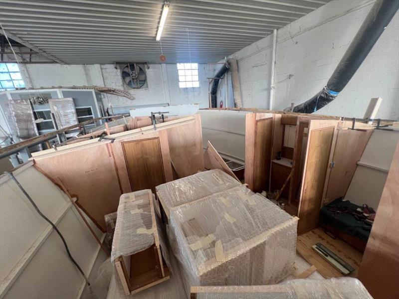 Hull #11 - Forward bulkhead installation 2 - photo © Michael Rybovich & Sons