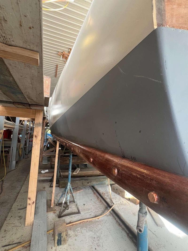 Hull #11 - Spray rail installation - photo © Michael Rybovich & Sons