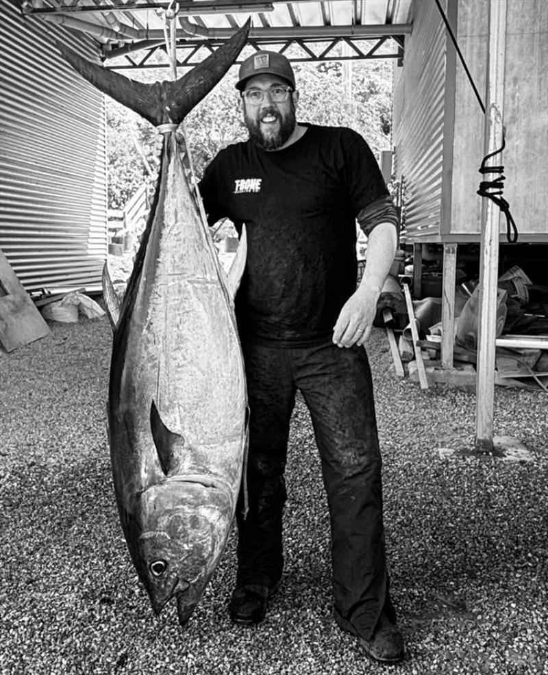 Phil with a Munros barrel photo copyright Spot On Fishing Hobart taken at  and featuring the Fishing boat class