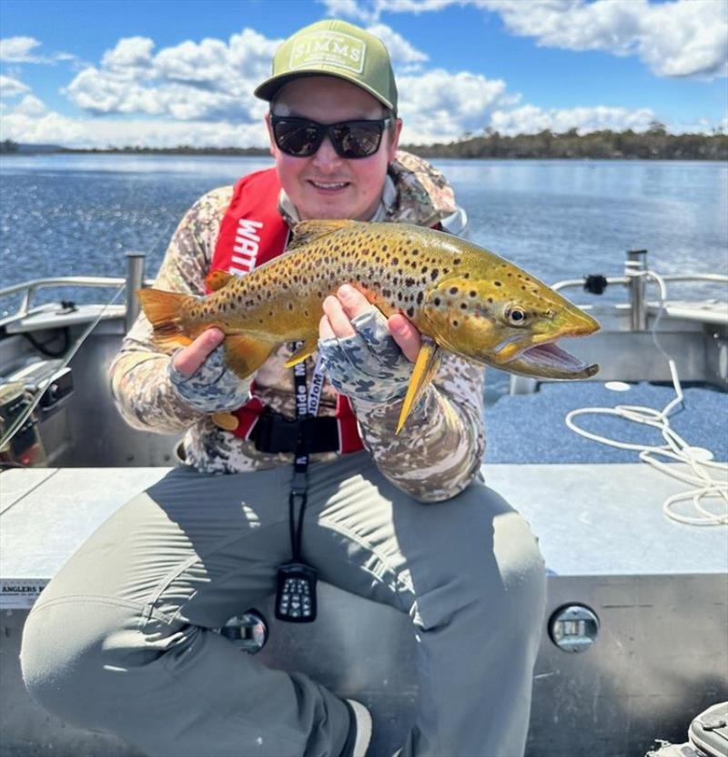 Greeny with a Penstock gum beetle feeder photo copyright Spot On Fishing Hobart taken at  and featuring the Fishing boat class